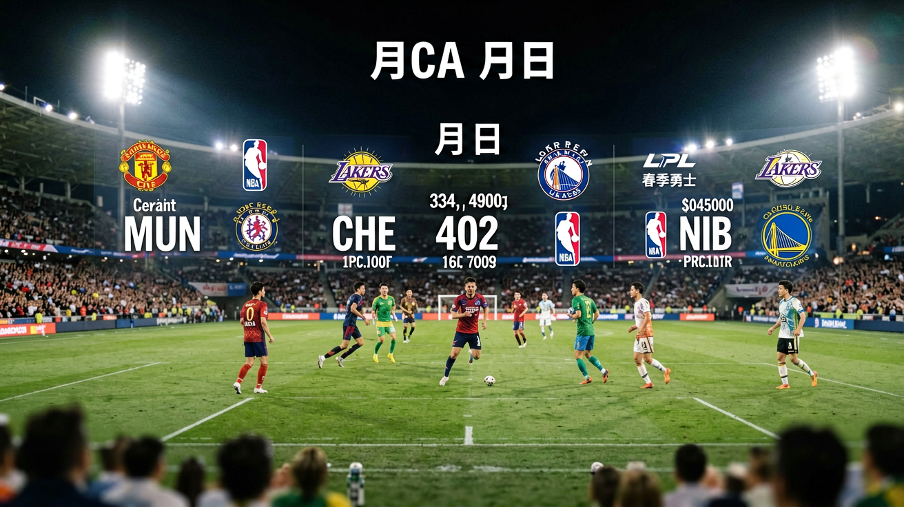 夜间足球场灯光下的比赛场景